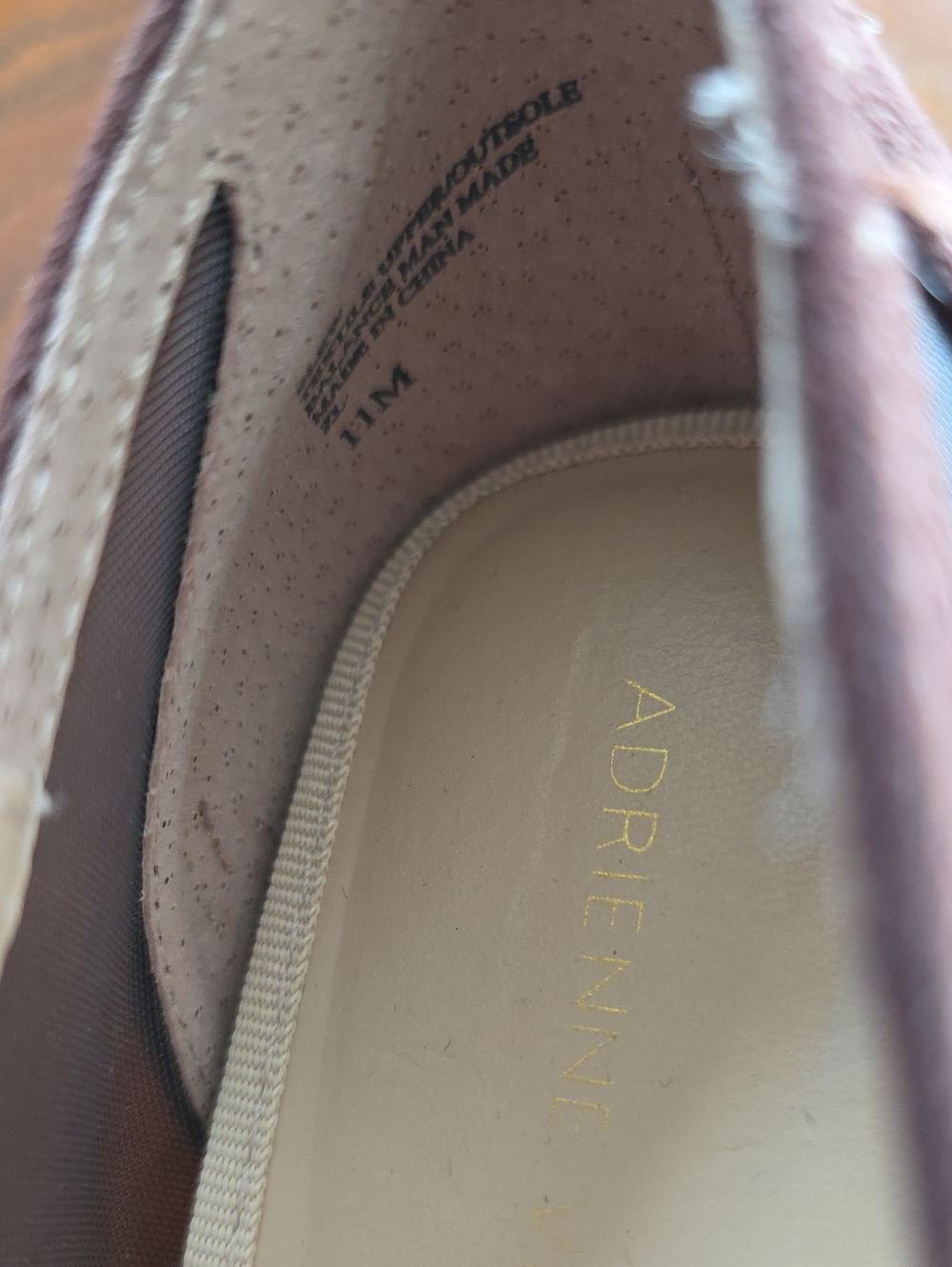 ADRIENNE VITTADINI Slew Women's Faux Suede Mesh Kitten Heels Pumps Brown 11M NEW - Picture 7 of 9